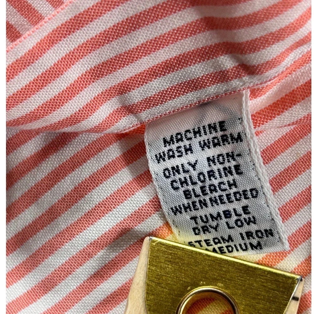 Ralph Lauren Golf Mens XL Red White Striped Button Down Shirt Long Sleeve Pony